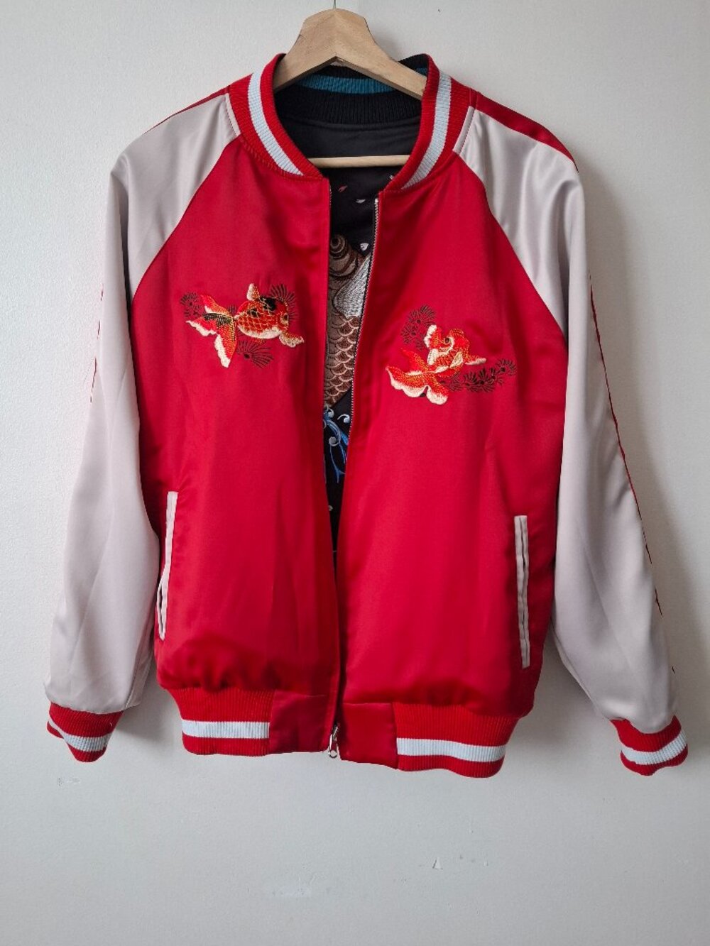 Embroidery REVERSIBLE Jacket Pattern Carp Goldfish - Picture 7 of 9